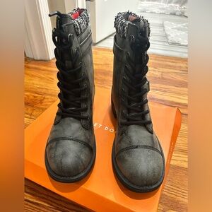 NIB Rocket Dog Dark Grey Lace Up Moto Combat Boots